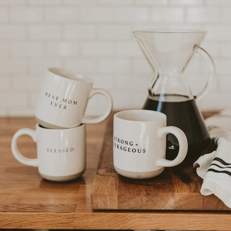 Strong + Courageous Stoneware Mug