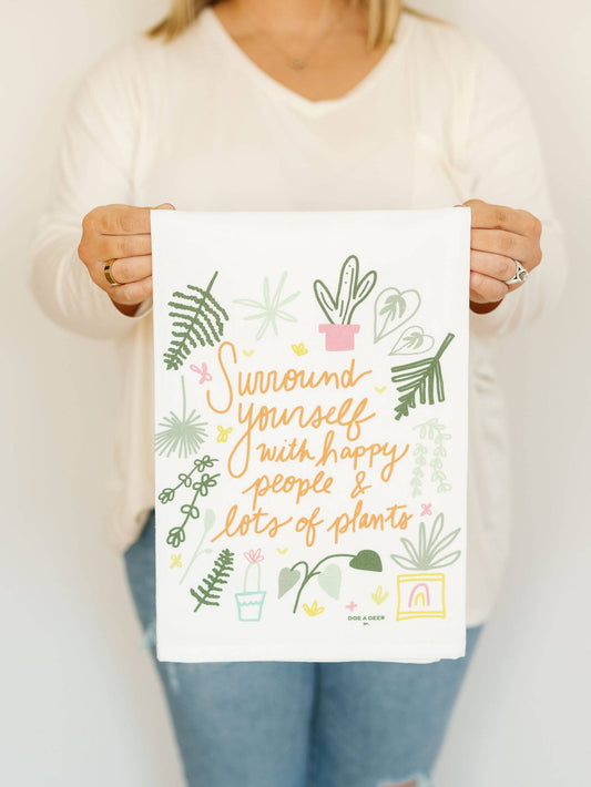 Happy People & Lots of Plants Flour Sack Towel